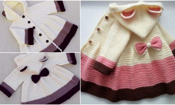 Crochet coat for little girl 4 years